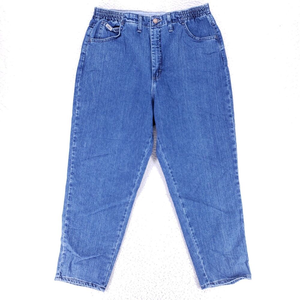 Lee Jean Denim Cotton Women SZ 16 Blue Straight Stretch VTG Mid Rise Classic Fit
